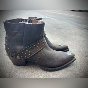 I have multiple sizes in these cute Roper snip toe booties.
